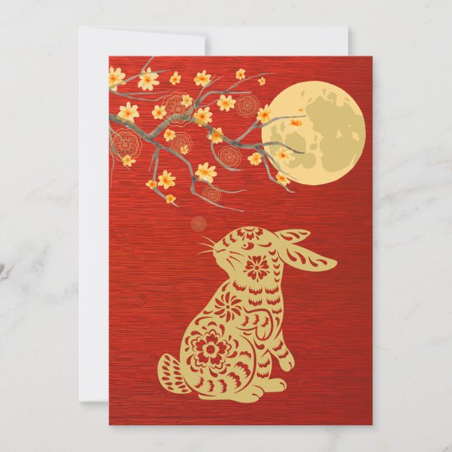 Cartes Pour Fêtes Annuelles Festival de la lune de mi-automne Rabbit (Devant)