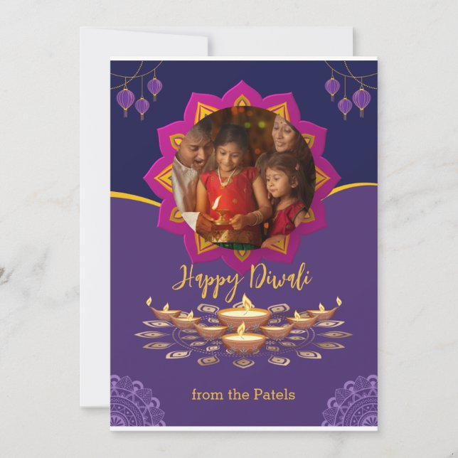 Cartes Pour Fêtes Annuelles Festival des lumières de Diwali (Devant)