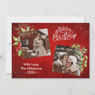 Cartes Pour Fêtes Annuelles Festive Berries et verdure Joyeux Noël Photo