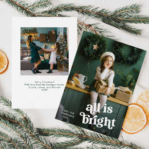 Cartes Pour Fêtes Annuelles Festive Boho   Tout est lumineux avec deux photos