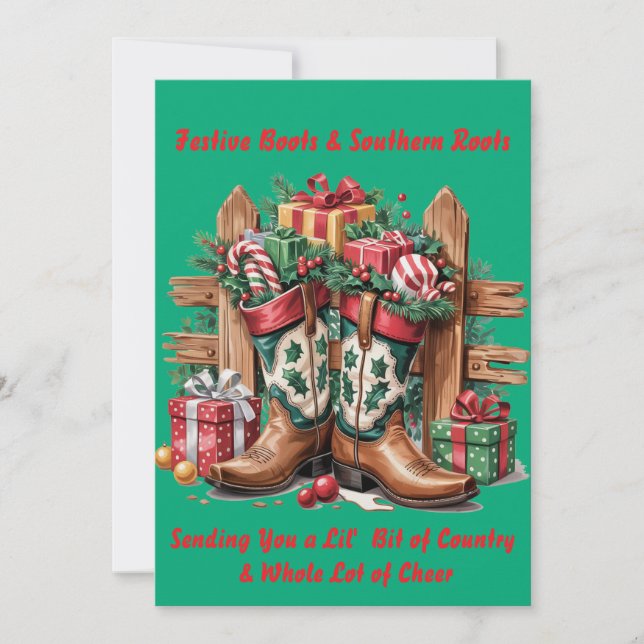 Cartes Pour Fêtes Annuelles Festive Boots (Devant)