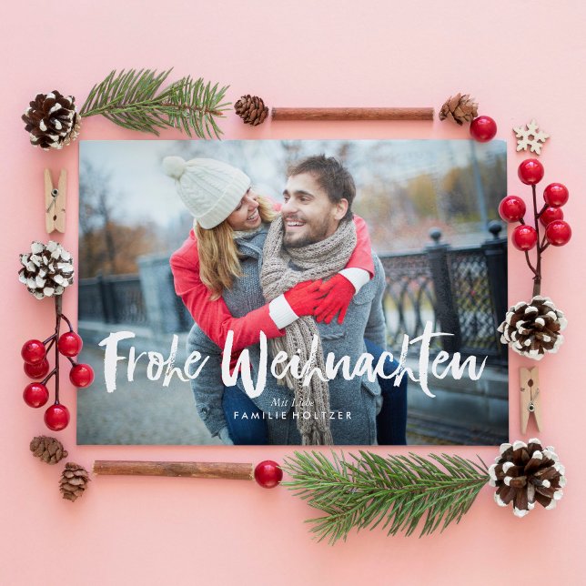 Cartes Pour Fêtes Annuelles Festive Bows Frohe Weihnachten (Créateur téléchargé)