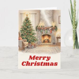 Cartes Pour Fêtes Annuelles Festive cheminée Stockage Noël