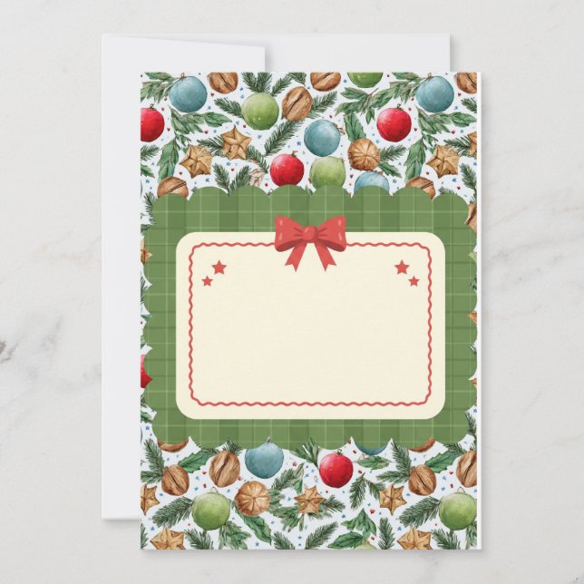 Cartes Pour Fêtes Annuelles Festive Christmas Flat Card (Devant)