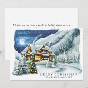 Cartes Pour Fêtes Annuelles Festive Country House Maison de Noël Salutation
