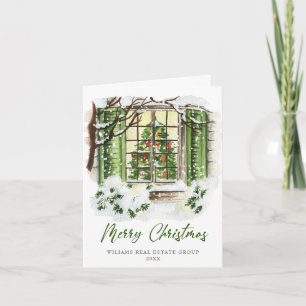 Cartes Pour Fêtes Annuelles Festive Country House Noël Accueil d'entreprise