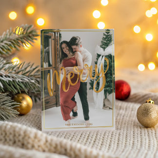 Cartes Pour Fêtes Annuelles Festive Couple Christmas - Modern Framed Merry
