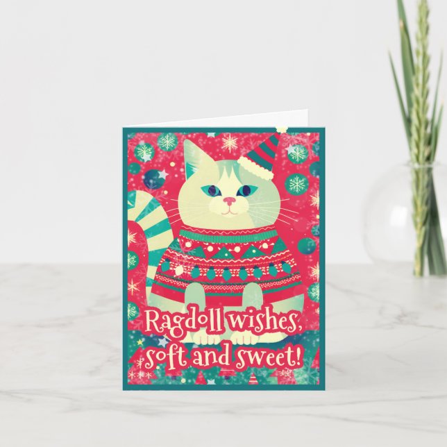 Cartes Pour Fêtes Annuelles Festive de Ragdoll (Devant)