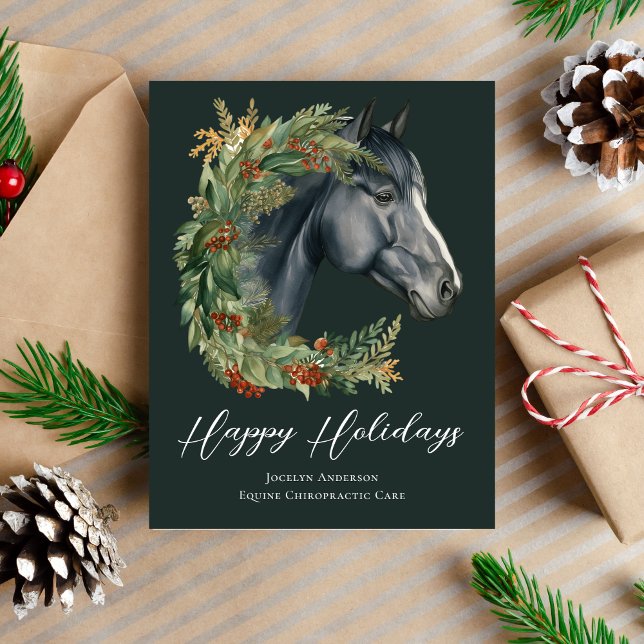 Cartes Pour Fêtes Annuelles Festive Equestrive Business Entreprise Noël (Créateur téléchargé)