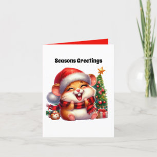 Cartes Pour Fêtes Annuelles Festive Hamster Joyeuses Fêtes Noël