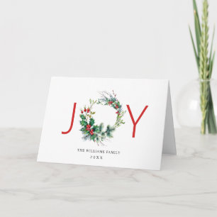 Cartes Pour Fêtes Annuelles Festive Holly Berry Wreath voeux de Noël