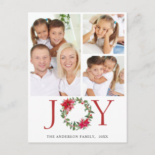 Cartes Pour Fêtes Annuelles Festive Holly Wreath Noël Salutation 3 PHOTO