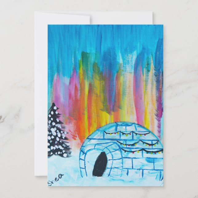 Cartes Pour Fêtes Annuelles Festive Igloo (Devant)
