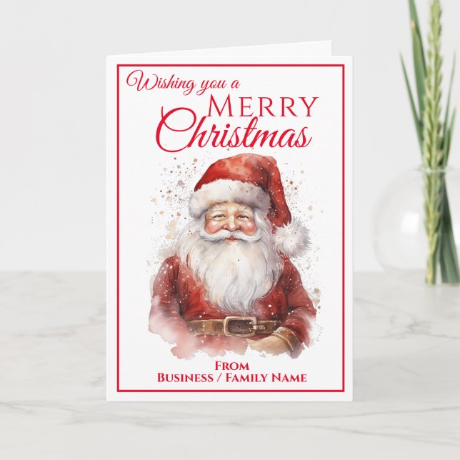 Cartes Pour Fêtes Annuelles Festive Jolly Père Noël Joyeux Noël (Devant)