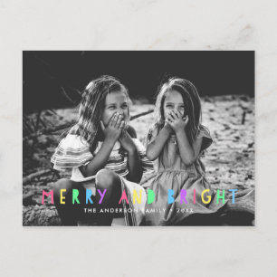 Cartes Pour Fêtes Annuelles Festive Joyeux et brillant unique photo Noël