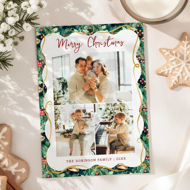 Cartes Pour Fêtes Annuelles Festive Motif Joyeux Noël 3 Photo (Créateur téléchargé)