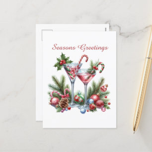 Cartes Pour Fêtes Annuelles Festive Noël ajouter un message cocktails