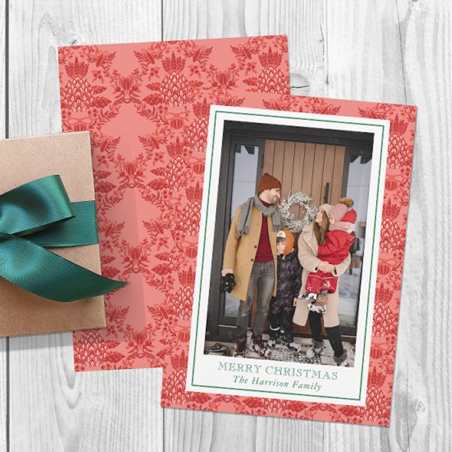 Cartes Pour Fêtes Annuelles Festive Noël Ornements Ananas Photo (Créateur téléchargé)
