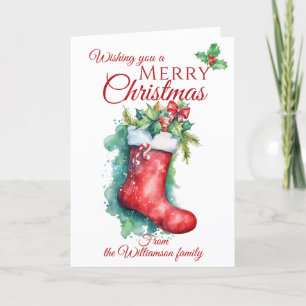Cartes Pour Fêtes Annuelles Festive Noël Stocking Famille