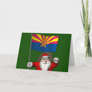 Cartes Pour Fêtes Annuelles Festive Père Noël visite Arizona