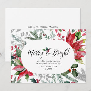 Cartes Pour Fêtes Annuelles Festive Poinsettia Christmas Mistletoe Photo