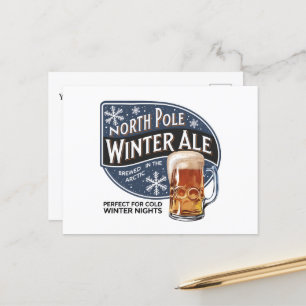 Cartes Pour Fêtes Annuelles Festive Pôle Nord Winter Ale ajouter le message