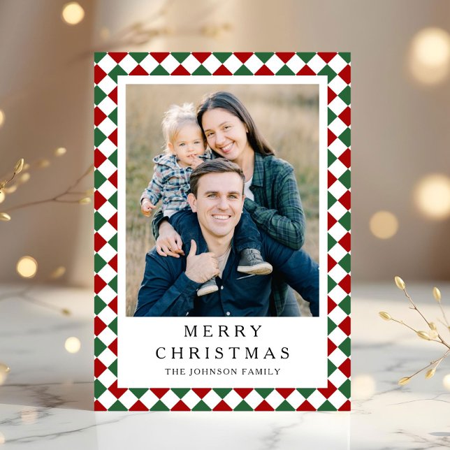 Cartes Pour Fêtes Annuelles Festive Red Green Photo Christmas (Festive Red Green Photo Christmas Holiday Card)