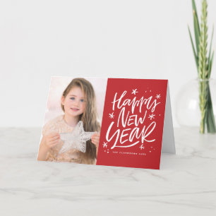 Cartes Pour Fêtes Annuelles Festive Red Happy New Year Letting Photo
