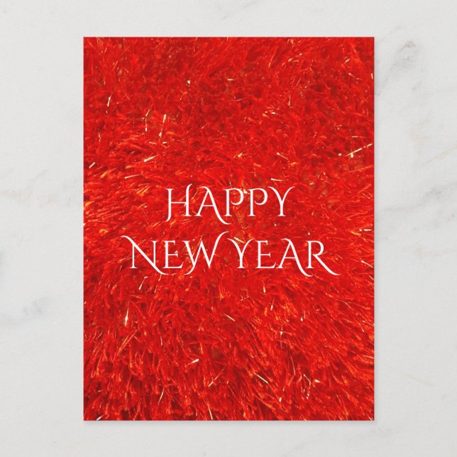 Cartes Pour Fêtes Annuelles Festive Rouge brillant Couleur Joyeux Texte du Nou (Devant)