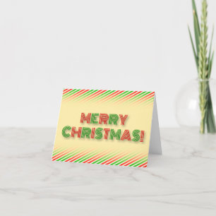 Cartes Pour Fêtes Annuelles Festive Rouge et Vert "MERCI NOËL !"