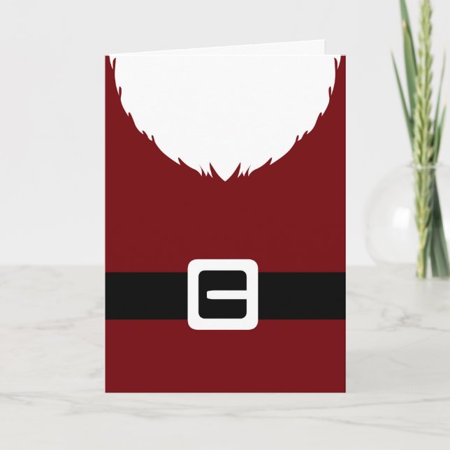 Cartes Pour Fêtes Annuelles Festive Santa Claus Red Suit Jacket and Belt (Devant)