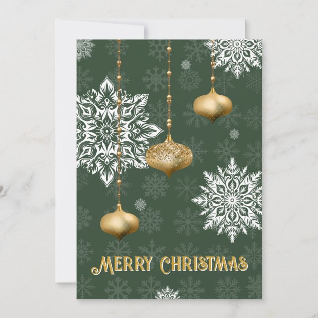 Cartes Pour Fêtes Annuelles Festive Snowflake and Ornament Christmas Card (Devant)