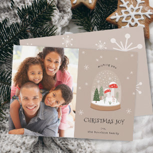 Cartes Pour Fêtes Annuelles Festive Snowglobe Photo Noël Joie