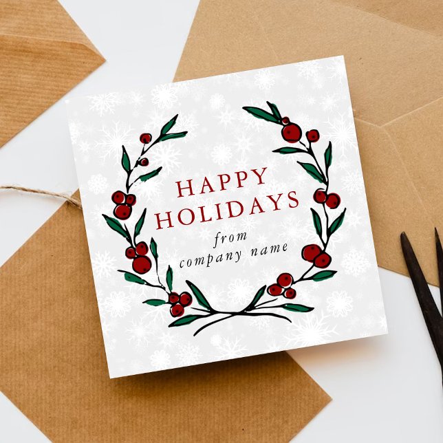 Cartes Pour Fêtes Annuelles Festive Wreath Merry Christmas Happy (Créateur téléchargé)