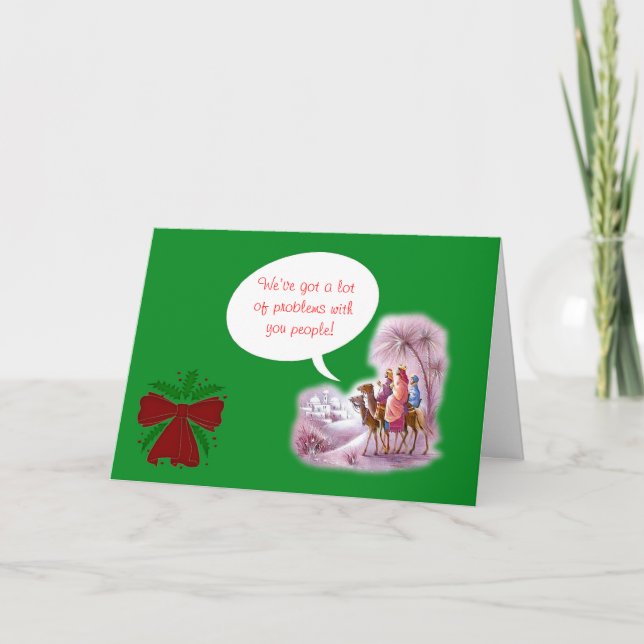Cartes Pour Fêtes Annuelles Festivus heureux avec 3 sages (Devant)