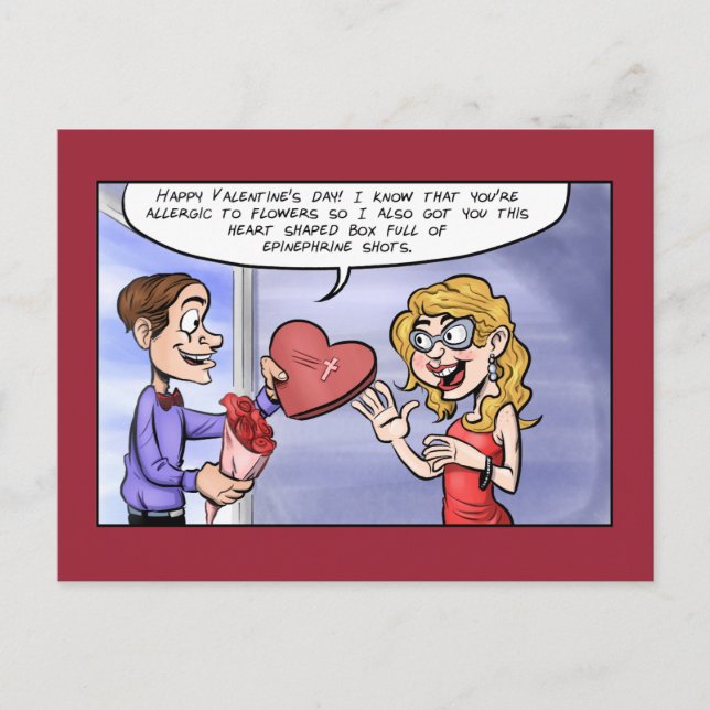 Cartes Pour Fêtes Annuelles Fête Allergique de la Saint-Valentin (Devant)