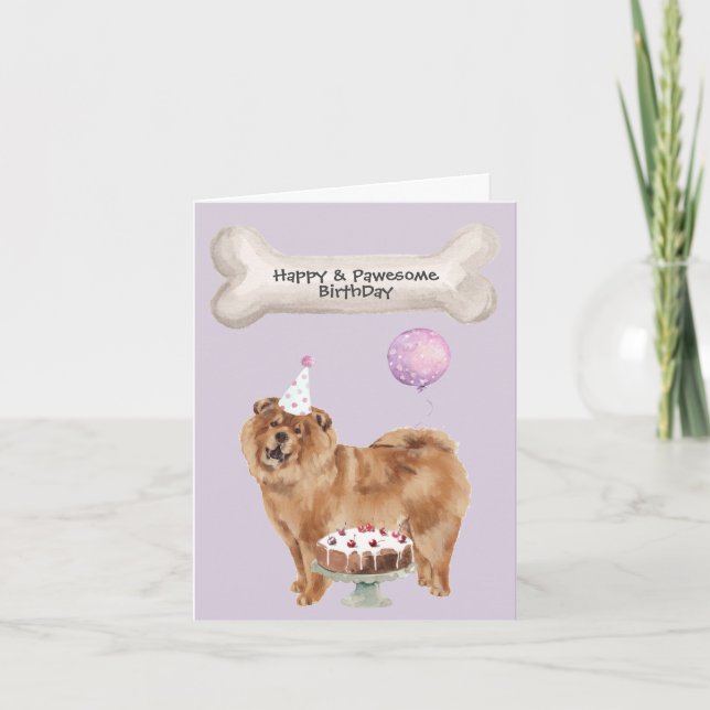 Cartes Pour Fêtes Annuelles fête d'anniversaire de Chowchow (Devant)