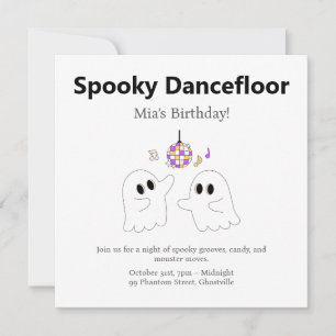 Cartes Pour Fêtes Annuelles Fête d'anniversaire d'Halloween   Éffrayant Dancef