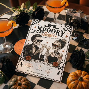 Cartes Pour Fêtes Annuelles Fête de cocktail d'Halloween Spooky Social