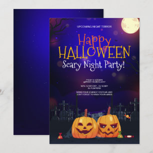 Cartes Pour Fêtes Annuelles fête de costume d'Halloween, Terreur de la nuit d'