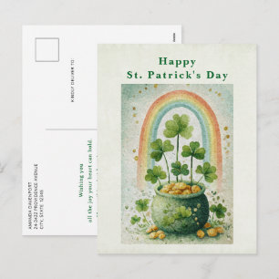 Cartes Pour Fêtes Annuelles Fête de la Saint-Patrick Pot d'Or et Arc-en-Ciel V