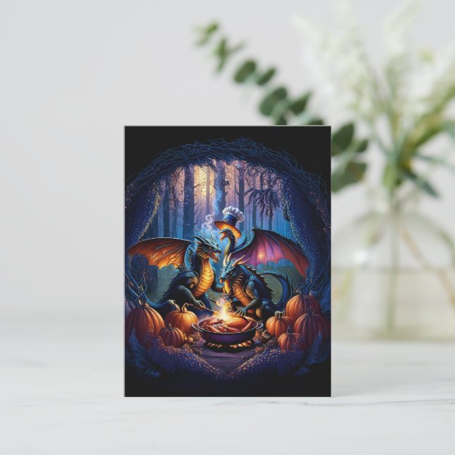 Cartes Pour Fêtes Annuelles Fête de la Turquie d'action amicale des dragons (Debout devant)