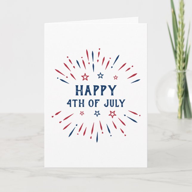 Cartes Pour Fêtes Annuelles Fête de l'Indépendance 4 juillet patriotique améri (Devant)