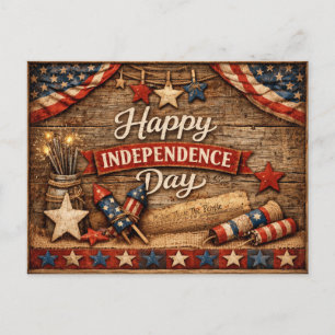 Cartes Pour Fêtes Annuelles Fête de l'Indépendance Rustique Primitive