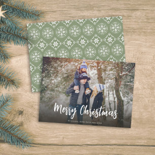 Cartes Pour Fêtes Annuelles Fête de neige verte de Noël Simple Festive 1 photo
