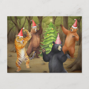 Cartes Pour Fêtes Annuelles Fête de Noël de l'ours animal tigre