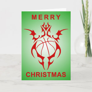 Cartes Pour Fêtes Annuelles fête de Noël du basket-ball tribal