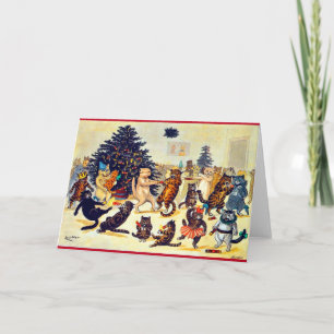 Cartes Pour Fêtes Annuelles Fête de Noël du chat, Louis Wain