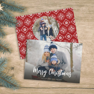 Cartes Pour Fêtes Annuelles Fête de Noël Fête de neige Rouge Simple Festive 2 