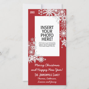 Cartes Pour Fêtes Annuelles Fête de Noël - Flocon de neige - Rouge